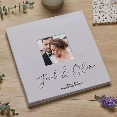 Personalised Modern Script Large Linen Wedding Photo Album LLPA-7 • £24.99