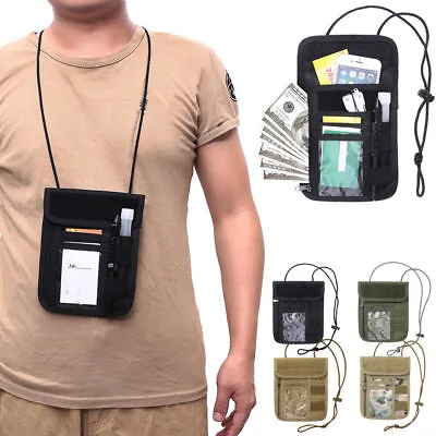 Travel Hidden Wallet Pouch RFID Blocking Passport Holder Anti-theft Neck Pouch • £7.19
