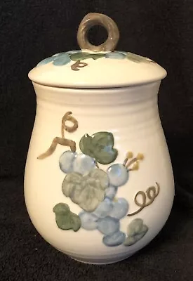 Merlot Poppy Trail Sculptured Grape Lidded 8” Tall Sugar Canister • $0.99