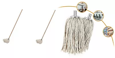 £4.95 • Buy Pure Cotton String Mop Head Steel Socket & Pole Set Floor Sweep Cleaning Pushfit