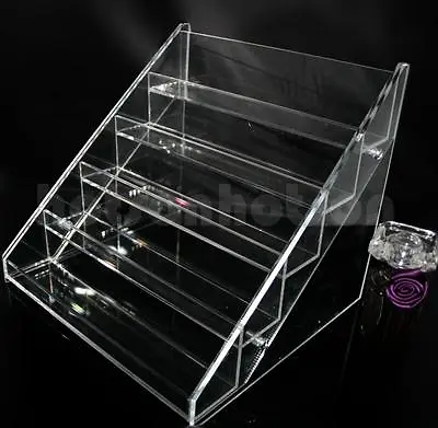 5 Tiers Nail Polish Varnish Acrylic Display Stand Holds Approx 20/30/60 Bottles • £15.99