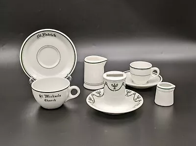 Vintage Mixed Lot Seven Pieces Green White Restaurant China Buffalo St. Elmo • $41.99