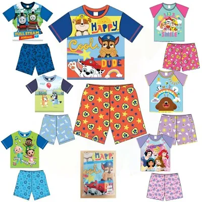 £6.99 • Buy Boys Girls Kids Baby Toddler Character Short Pyjamas Pjs 9 Months - 6 Years 