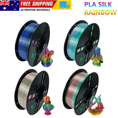 $132.99 • Buy 3D Printer Filament PLA Silk Rainbow 1.75mm Eco-friendly 1Kg Roll Spool AU Lot