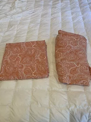 Ralph Lauren Harbor View Paisley Twin Size Flat Sheet Set  Fitted Boho USA • $59.95