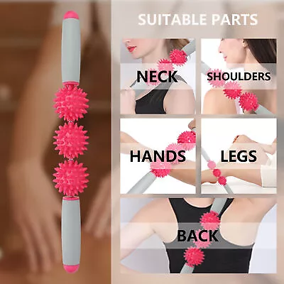 3 Balls Muscle Massage Roller Yoga Stick Body Massage Relaxation Muscle Roller • $13.30