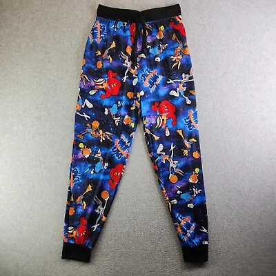 Space Jam Pajama Pants Mens Medium Blue Jogger A New Legacy Cartoon Movie Comfy • $14.97