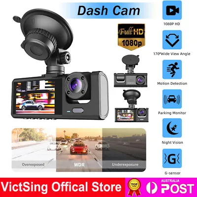 $43.88 • Buy Dual Lens Car DVR Dash Cam Video Recorder 1080P G-Sensor Front And Inside Camera