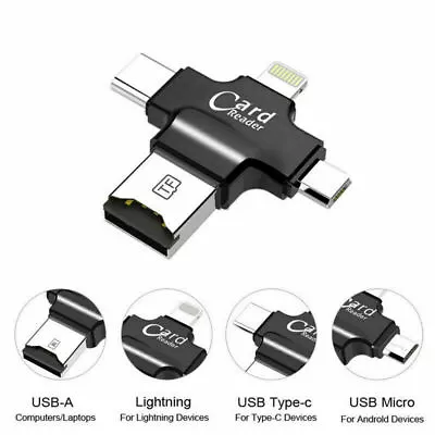 Lightning To SD Card Camera Reader Adapter For IPhone 11 11 Pro 11 Pro Max IPad  • £15.99