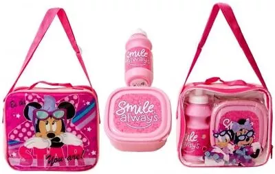 Minnie Mouse Lunch Bag Star Insulated 3 Piece Sandwich Box Sports Bottle • £11.99