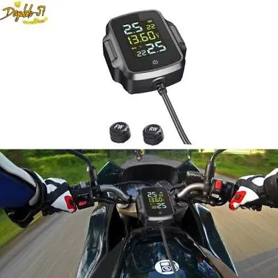 Motorcycle Tire Pressure Monitoring System Temp Alarm 2 External Sensors New • $44.62