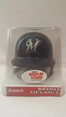 Mlb Milwaukee Brewers Riddell Mini Baseball Helmet With Display Stand Nos 2008 • $49.99