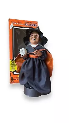 VTG 1995 Telco MOTION-ettes Of Halloween Animated + Illuminated Witch W/ Skull • $18.69