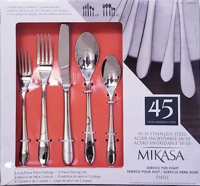MIKASA EMILE 45PC Flateware Set • $94.99