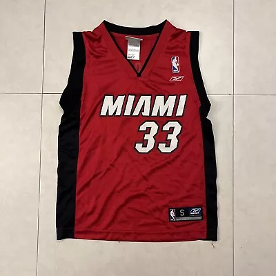 Reebok Youth S(8) Miami Heat Alonzo Mourning 33 Jersey Red • $46.60