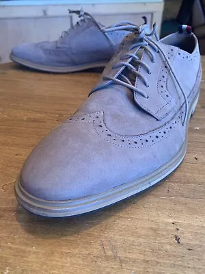 Aston Grey Beige Nubuck Wingtip Oxfords 11 M • $29.95