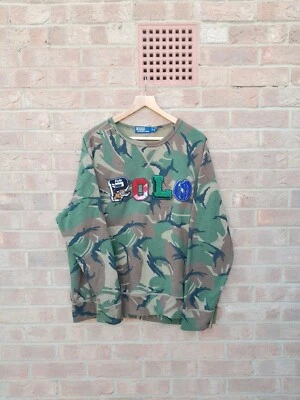£54.99 • Buy Ralph Lauren Polo Mens Camouflage Embroidered Tiger Spellout Sweatshirt  Size2XL