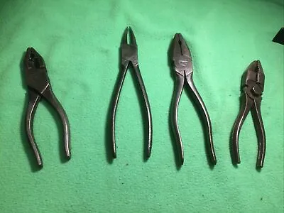 4 Pairs Of Vintage Pliers Old Engineers Tools Circlip & Traditional • £10.50