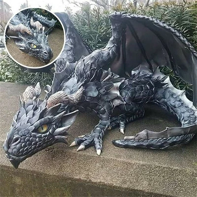 £13.33 • Buy Squatting Dragon Statue Sculpture Yard Landscape Garden Ornaments Home Decor
