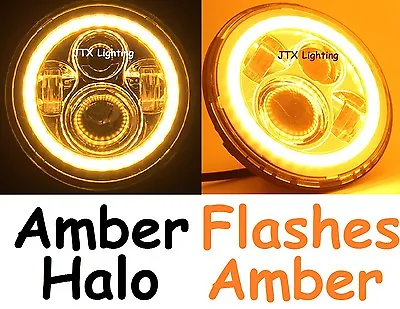 1pr 7  LED Headlights AMBER Ford F100 F150 F250 F350 Bronco PickUp AMBER Turning • $474