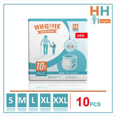 Adult Diaper Lighweight Pants High Urine Absorption S/M/L/XL/XXL 10Pcs Free Ship • $50.05