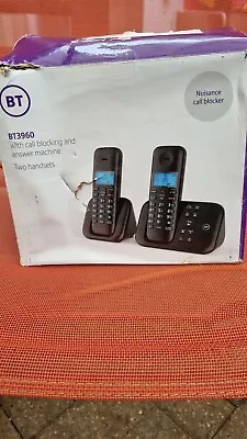 BT BT3960 Twin Digital Cordless Phone With Answer Machine - Black • £1.04