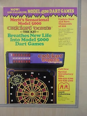 Merit Cricket Dart Game Flyer Original Magazine Pull Out Ad • $10.88