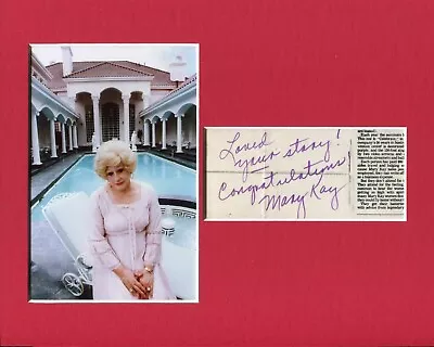 Mary Kay Ash Cosmetics Founder Author Rare Signed Autograph Photo Display JSA • $74.99