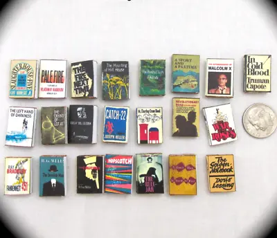 MODERN CLASSIC BOOKS Set Of 22 Prop Books In Dollhouse Miniature 1:12 Scale  • $27.20