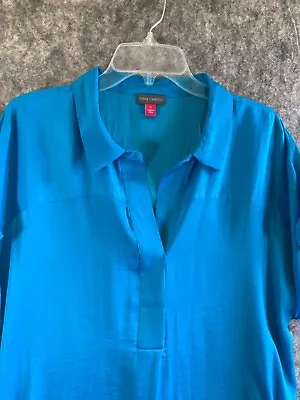 Vince Camuto Tunic Top Blouse Size L Blue/Turquoise  Lightweight • $14.99