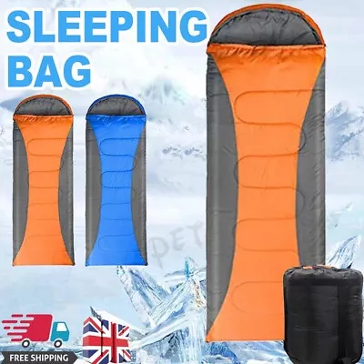 3 Season Sleeping Bag Waterproof Camping Hiking Bags Envelope Single Zip Case Uk • £18.99