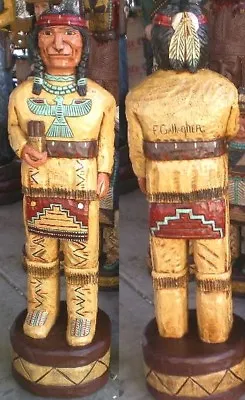 Cigar Store Indian Brave 4' Hand Carved 4 Ft Wooden Sculpture By Frank Gallagher • $1259