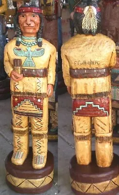 Cigar Store Indian Brave 5' Hand Carved 5 Ft Wooden Sculpture By Frank Gallagher • $1699
