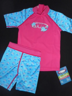 £7.99 • Buy Girls 'TWF' UV-Protection SUN/BEACH/SWIM TOP & SHORTS SET, AGE 2-3 YEARS, NWT