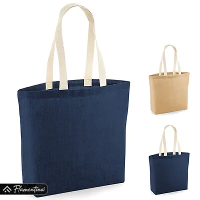 Unlaminated Jute Shopper Bag Westford Mill Reusable Shopping Carrier Sack Cotton • £5.78