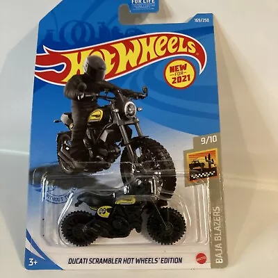 Hot Wheels Baja Blazers Black Ducati Scrambler Bike   Moon Eyes  • $3