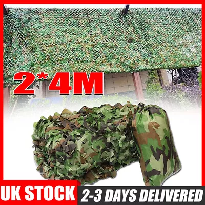 Camo Net Hunting/shooting Camouflage Hide Army Camping Woodland Netting 2M*4M • £12.89