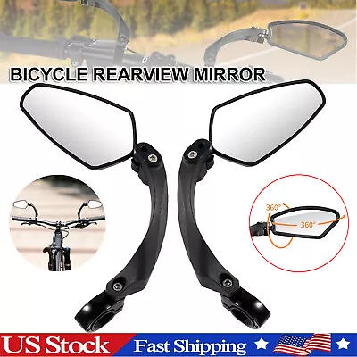 Bicycle Bike Cycle Handlebar Rear View Mirrors Rearview Rectangle Back Mirror • $9.99