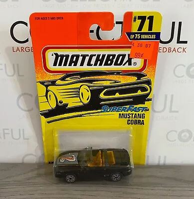 Matchbox- #71 - Superfast - Mustang Cobra - Black - 1996 - Diecast Car  *moc*🔥 • $3.99