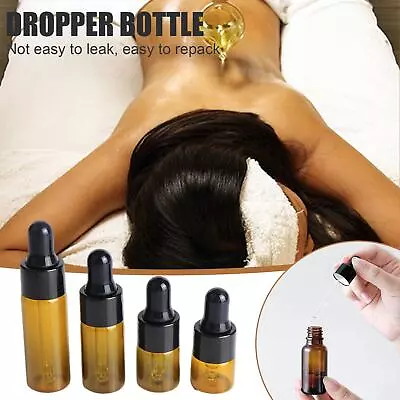 Amber GLASS DROPPER BOTTLES 1-5ml Drop Pipette Aromatherapy Eye Ear BEST D9T9 • $1.26