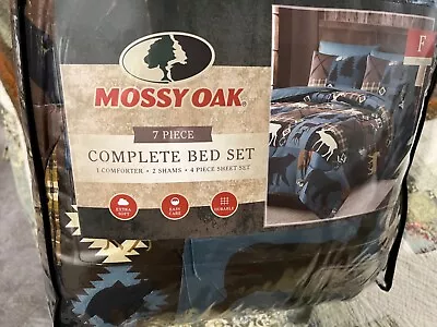 NWT Mossy Oak Full Size 7 Piece Complete Bed Set Bears  Deer Fish And Elk • $90.91