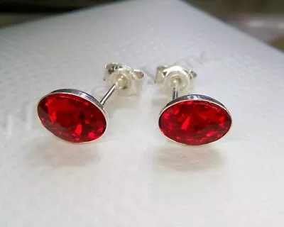 Warren James Stud Earrings New 925 Silver Red Oval • £10