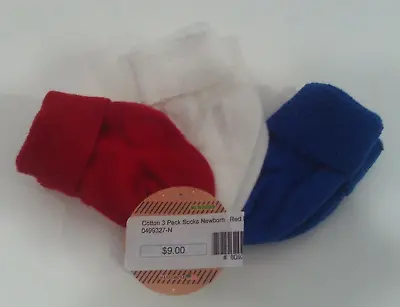 $9 • Buy New! 3 Pack Twister BABY BUCKERS NEWBORN BABY SOCKS Red White & Blue Cowboy Boot