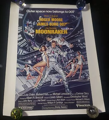 1979 James Bond Moonraker ORIGINAL Rolled MOVIE POSTER Vintage 27 X 20.5 • $99