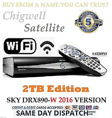 £124.95 • Buy Drx890w 2tb Sky+ Hd Box Satellite Receiver Wifi Model  Massive 2tb Upgrade