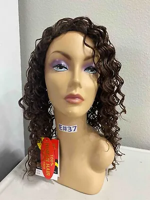 Medium 3B Spiral Curls Side Part Full Human Hair Wig - H 6514 • $83.99