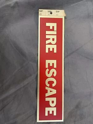 Vintage Thin Aluminum Fire Escape Sign 8x2 Inches New Old Stock • $5