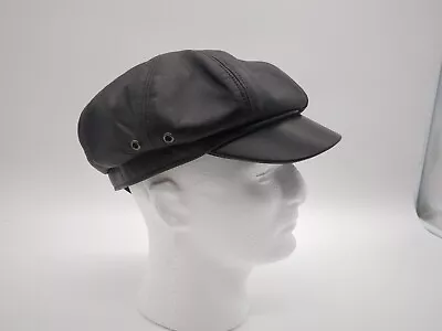 Vintage Kangol Men's Flat Cap Size L 100% Leather Black • $29.99