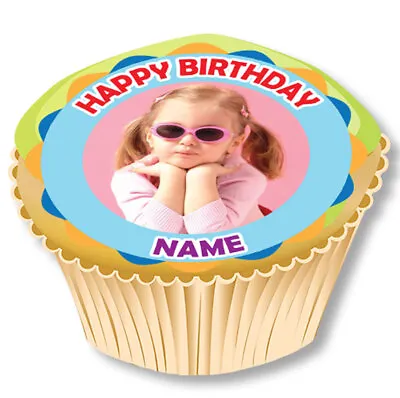 £2.30 • Buy 35 Pre Cut Edible Personalised Selfie Photo Birthday Cupcake Toppers Rice Paper