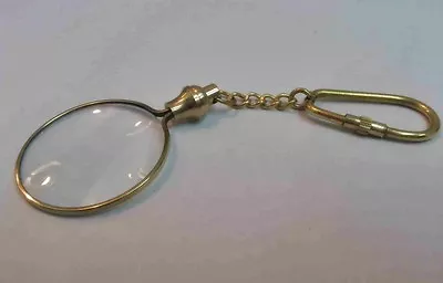 Brass Magnifying Glass Vintage Magnifier With Keychain Collectible Gift Item • $33.28